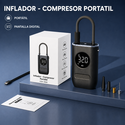 ‼️OFERTA EXCLUSIVA‼️NOVEDOSO INFLADOR - COMPRESOR PORTATIL
